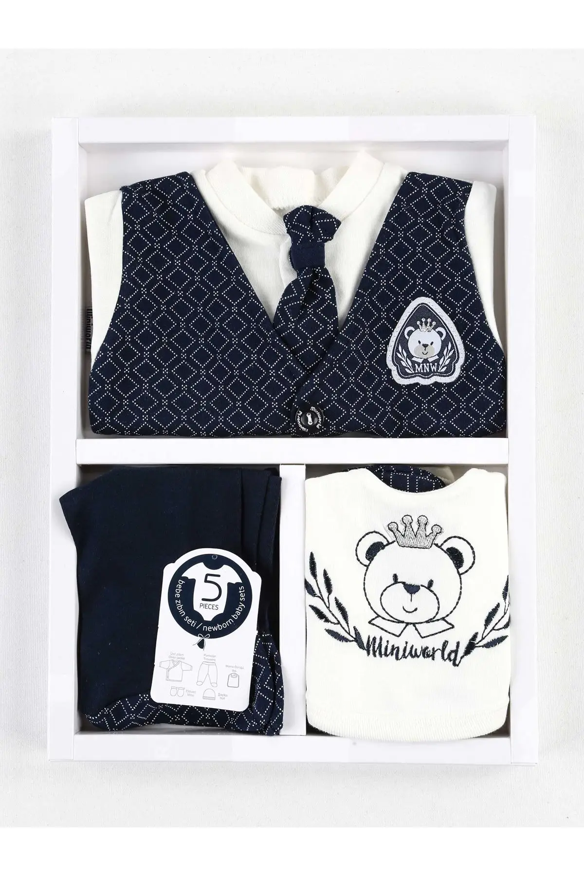 Темно синий белый галстук 5 li новорожденный мужской выход больницы| |