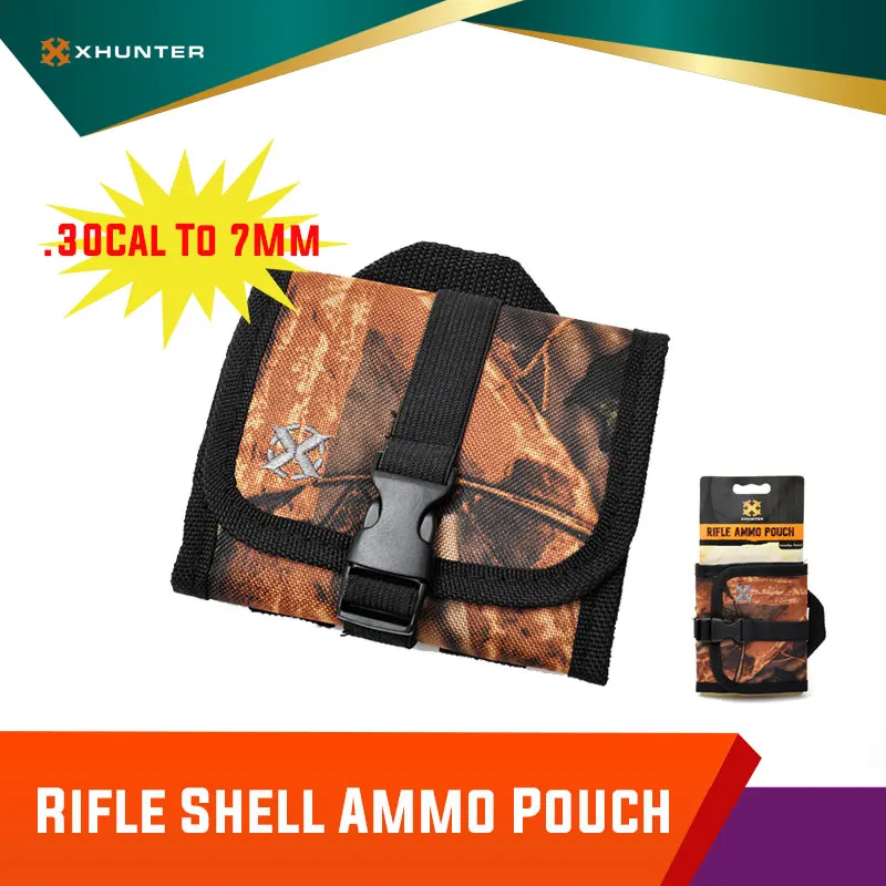 

Xhunter Rifle Shell Ammo Pouch Cartridge Holder Carrier With Double Belt Loop .30 Cal To 7mm Realtree Camo Hunting Accessories