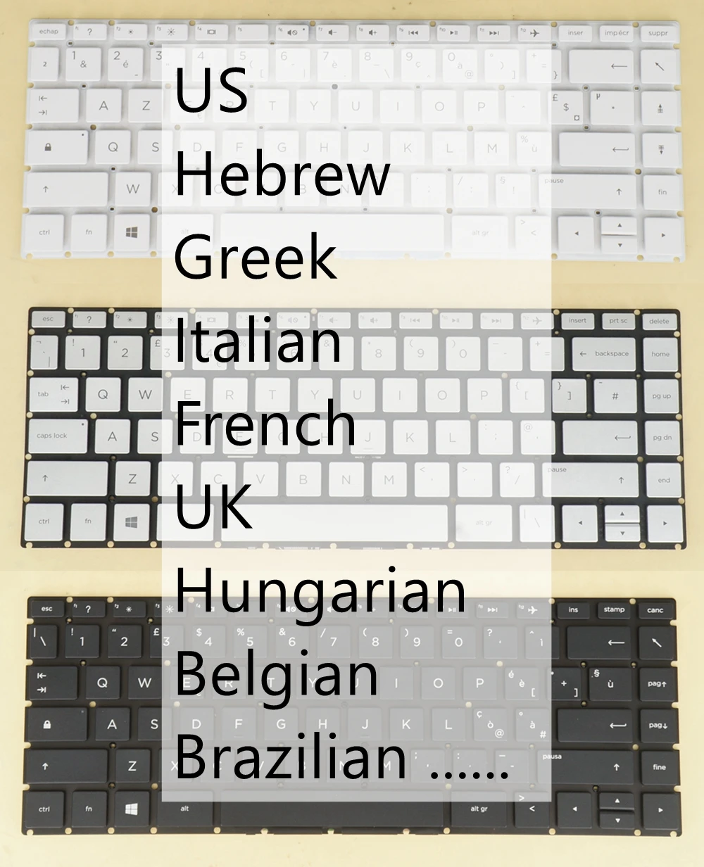 

UK US Belgian BR Portuguese Keyboard For HP 14g-br000 14g-br100 14m-ba100, Pavilion x360 14-ba000 14-bk000 14-bk100 14m-ba000
