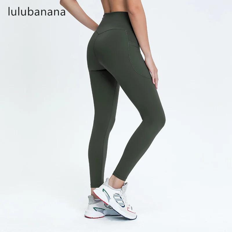 Женские Штаны Для Йоги мягкие Леггинсы для йоги с карманами и высокой талией