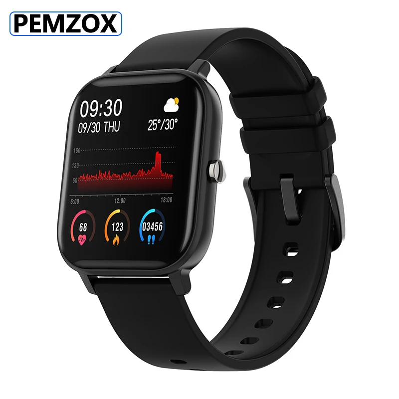 

Смарт-часы PEMZOX P8 мужские и женские, 1,4 дюйма, с сенсорным дисплеем, фитнес-трекером, тонометром, GTS