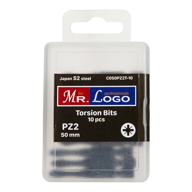 Бита Торсионная PZ2 x 50 мм Mr. Logo Сталь - S2 арт. С050PZ2T-10 10 шт.
