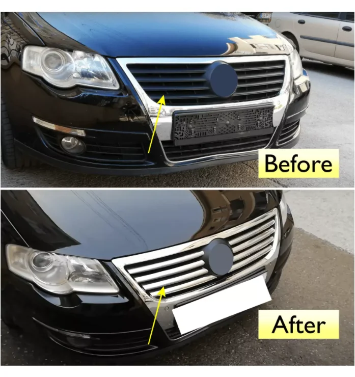 

Roxform Chrome Grille Additions Car Accessories for VW Passat B6 Exterior Parts Front Grille 2005 2006 2007 2008 2009 2010-2012