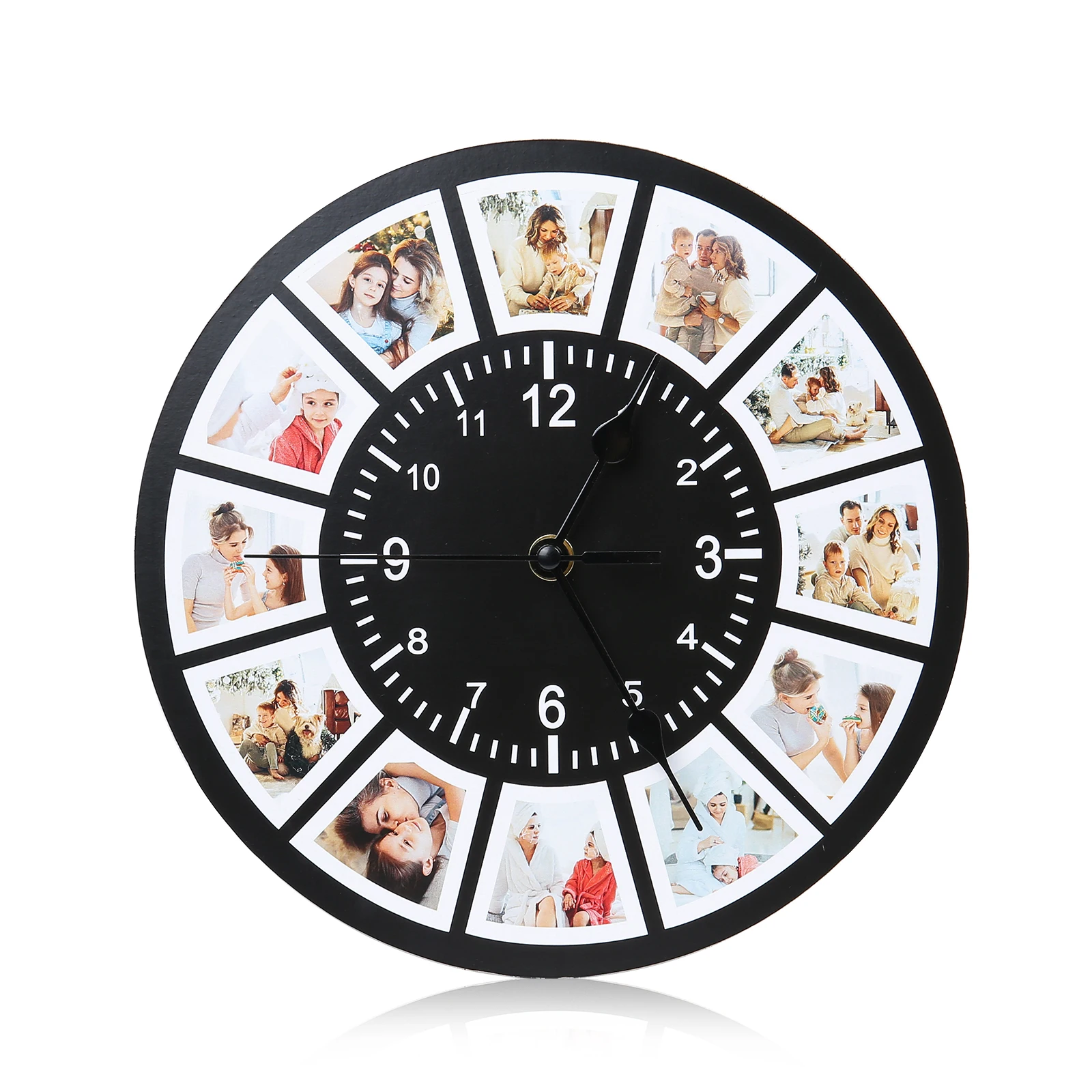 

Personalized Photo Frame Plaque Photo Print Desktop Picture Frames with Time Clock Customized Photo/Text Christmas Gift