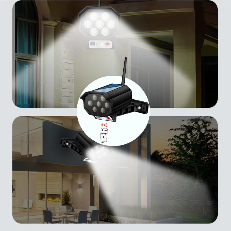 

IP65 Led Solar Street Light Monitoring Lamp Fake Camera body Induction Wall lamp Outdoor Burglar Proof with Remote Control