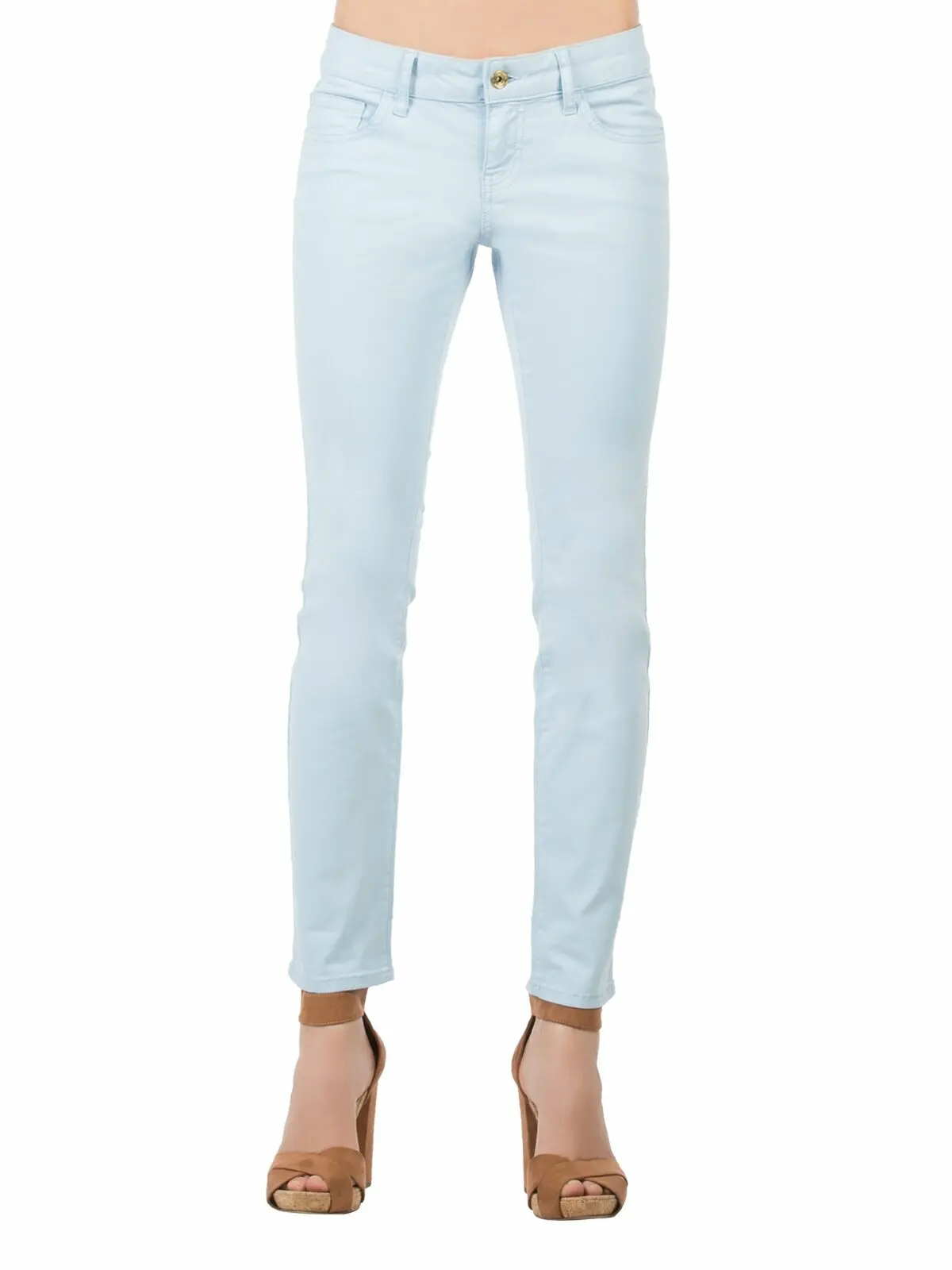 Женские облегающие голубые брюки Colins узкие с низкой посадкой|Брюки| |