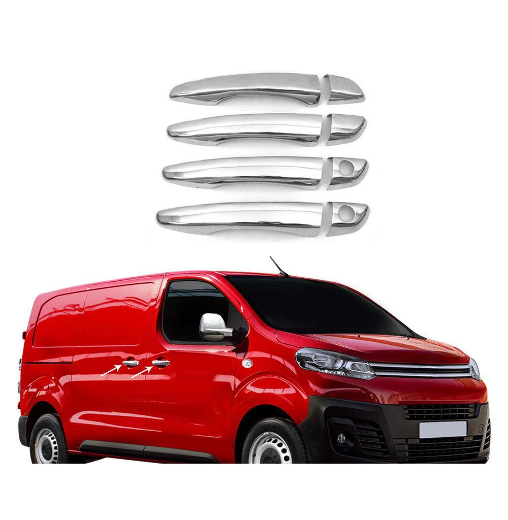 

Хромированная дверная ручка Citroen Jumpy 3, 4 дюйма, 8 шт., мини-фургон из нержавеющей стали (2017-)