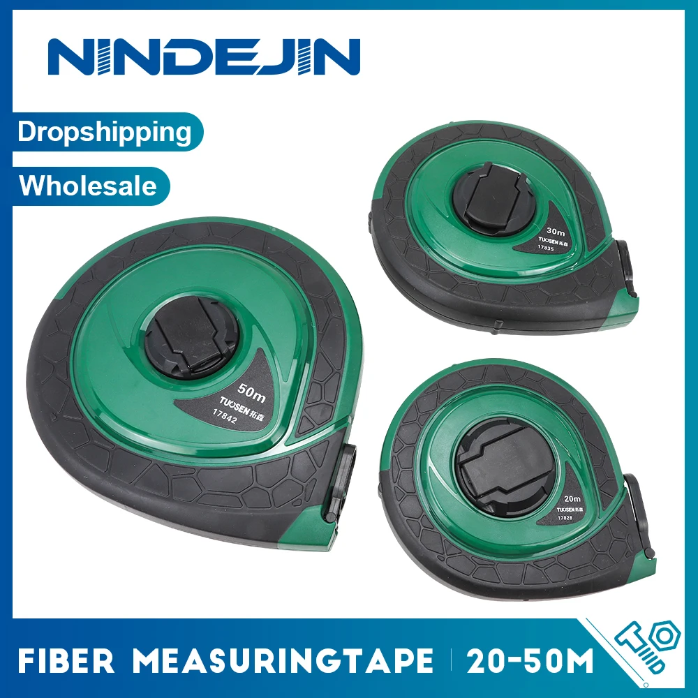 

NINDEJIN Disc Measuring Tape 20/30/50m Engineering Glass Fiber Double Sided Portable Construction Tool Distance Measuring Tool