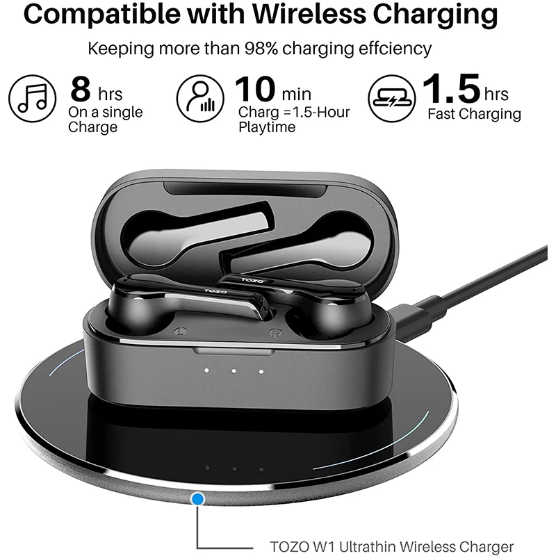 Беспроводные наушники Tozo T9 True Bluetooth Наушники с 4 микрофонами шумоподавлением