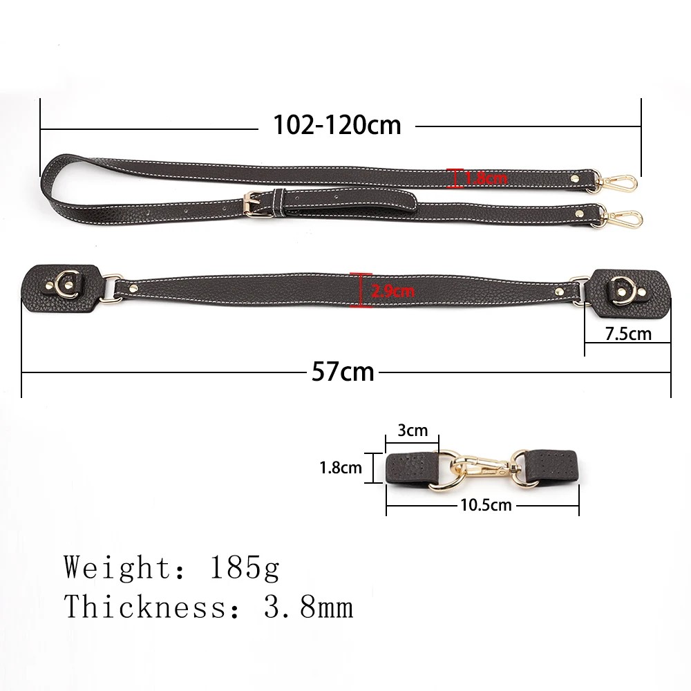 Fashion Bag Strap PU Leather Shoulder Belt Bag Handle Band Replacement for Handbag DIY Accessories Long Belt With Hardware
