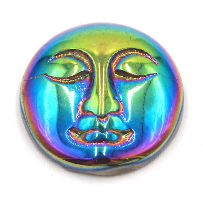 19x19 мм Сделай Сам Aura Angel Resin бирюза Радуга титановый кварц Луна богиня лицо кабошон