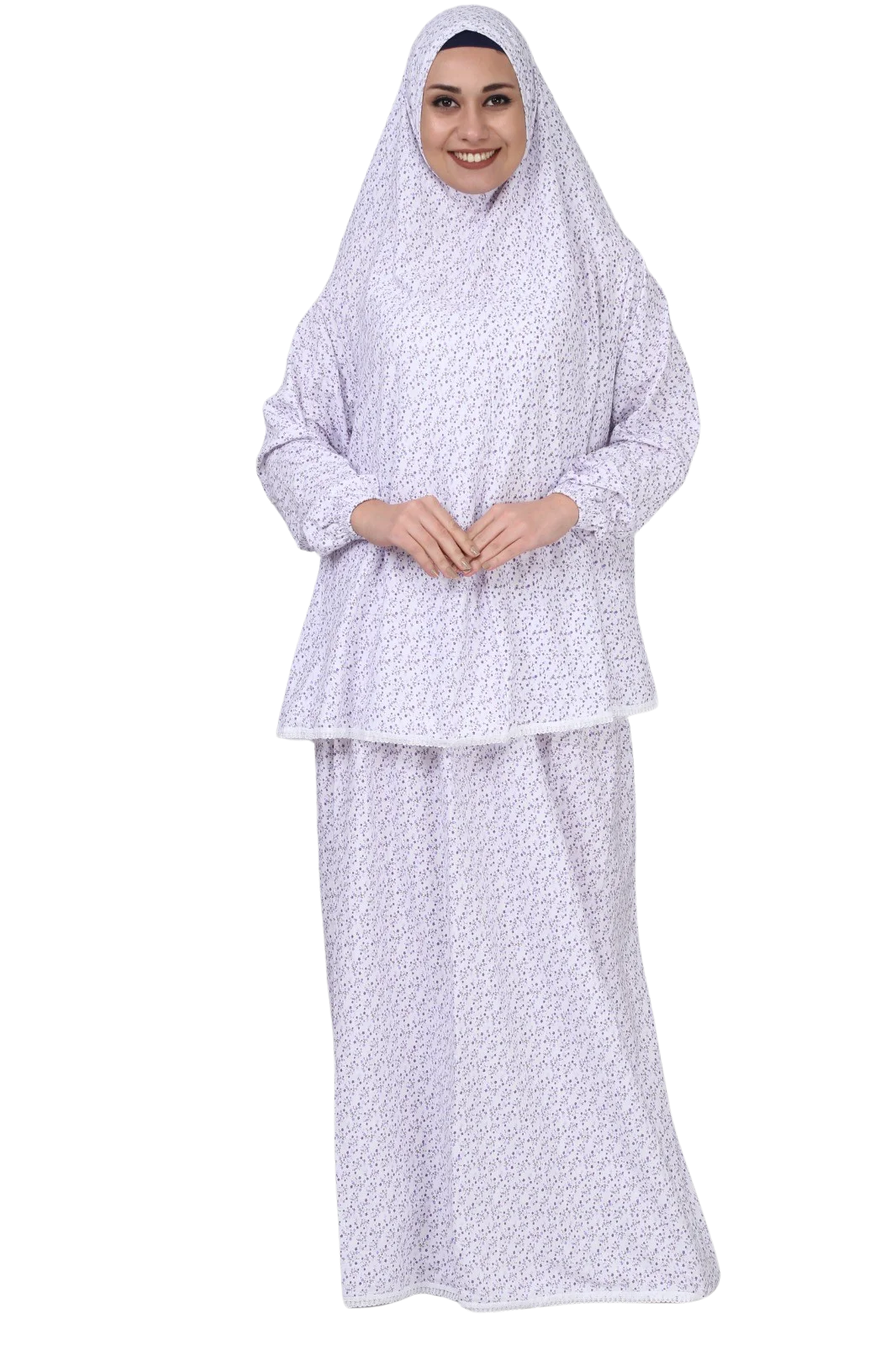 Мусульманское закрытое Молитвенное платье, мусульманское традиционное хлопковое женское приталенное платье iki, комплект из 2 предметов Рам...