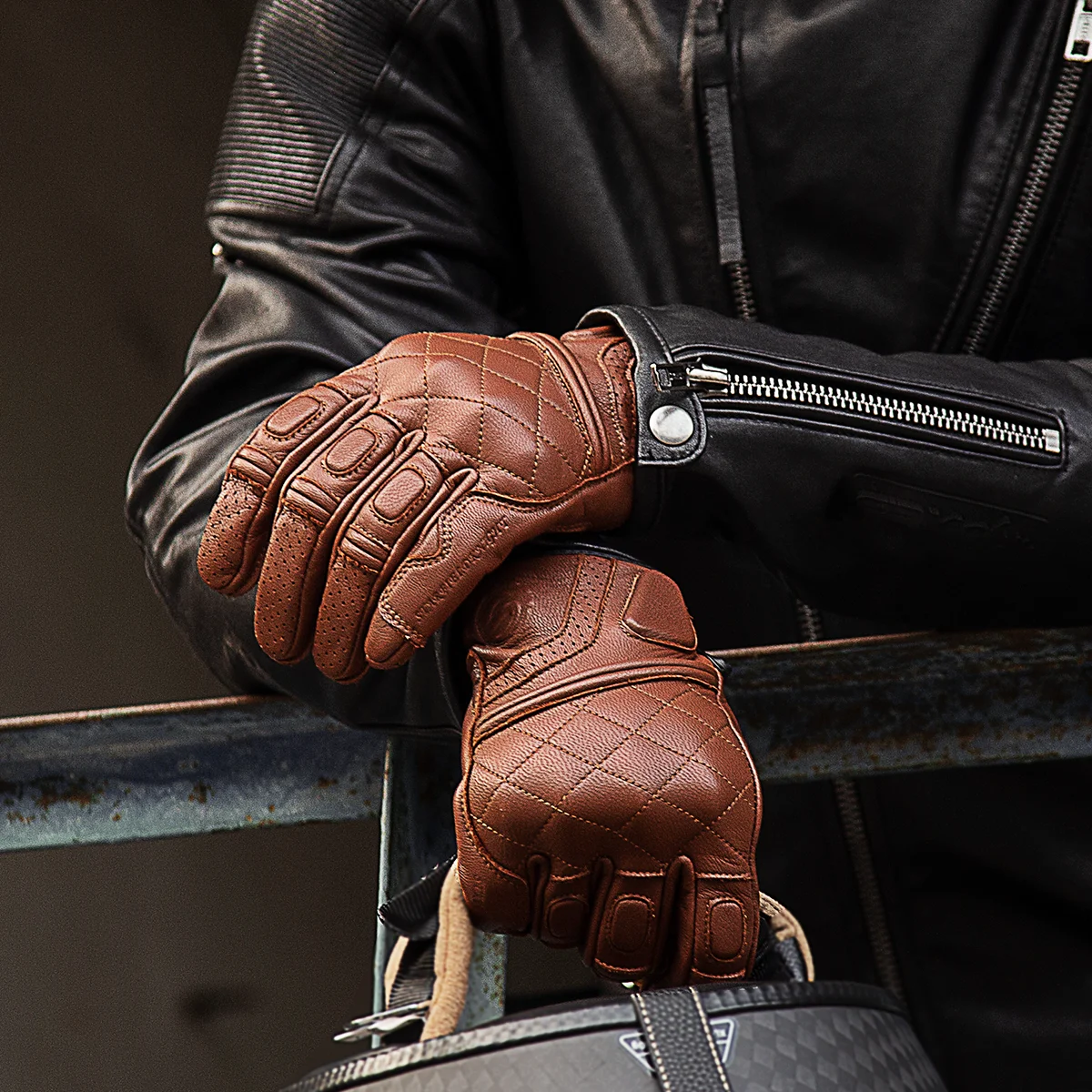 Retro Goatskin Genuine Real Leather Motorcycle Gloves Full Finger Touch Screen Racing Riding Motocross Men Accessory | Автомобили и