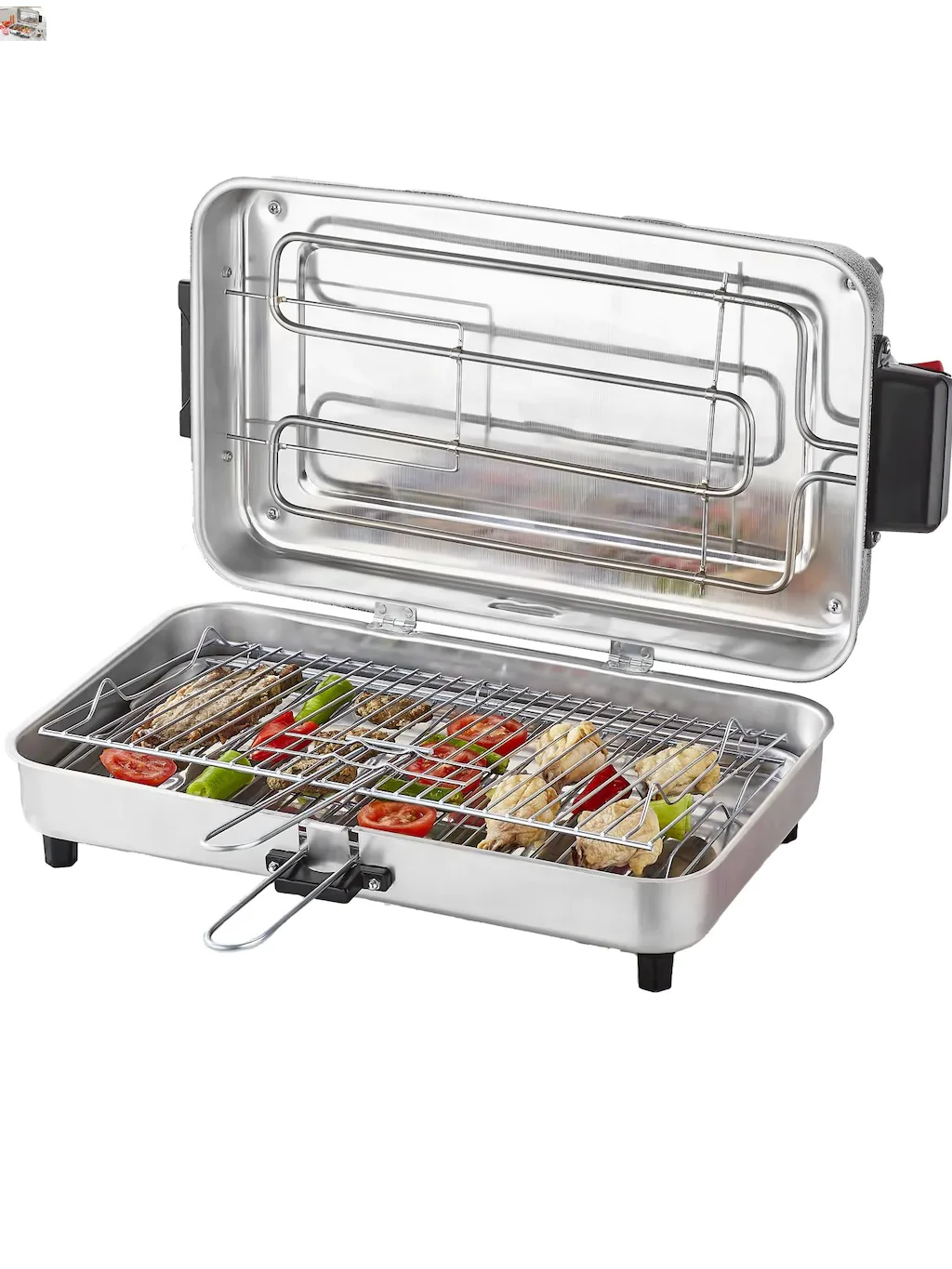 Lux Electric Grill, 4 Size Infrared Barbeque, No Smell No Smoke Aluminium Meat chicken easy clean fast  kitchen chefs