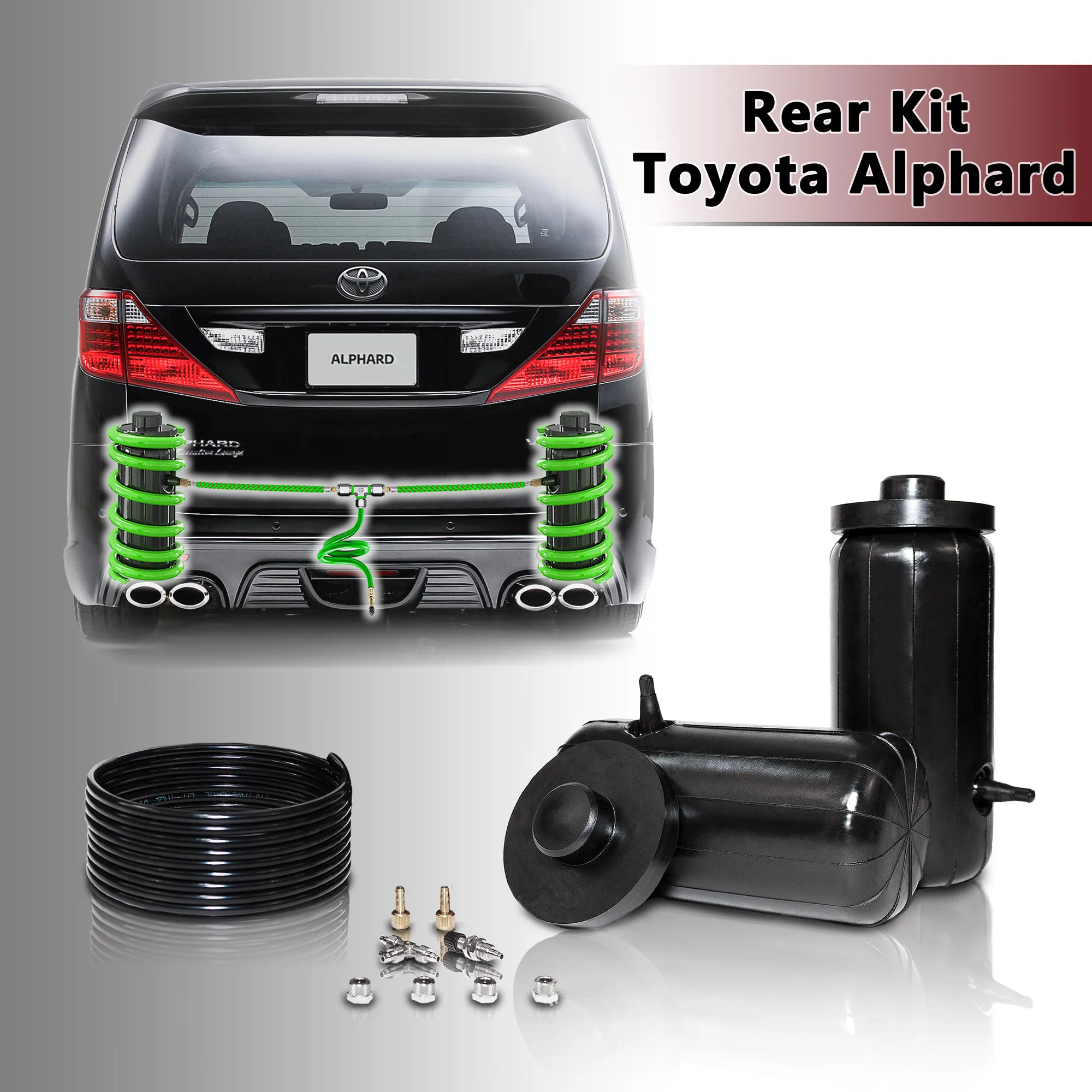 Пневмобаллоны в пружины Toyota Alphard задние усиленные пневмоподушки Тойота Альфард
