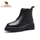 Женские кожаные ботильоны CAMEL, на платформе, повседневные светильник модные короткие ботинки в британском стиле на толстой подошве, Осень-зима 2021