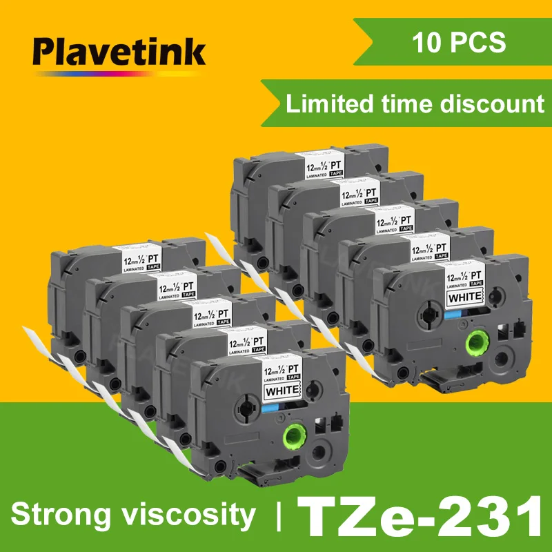 Plavetink 10 шт. TZE231 этикетка лента совместима для Brother p-touch принтеров цветочный узор