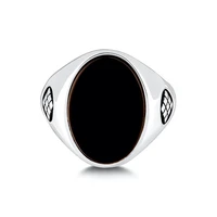genuine 925 sterling silver black turkish ring for men natural onyx stone punk spider paw gem fashion jewelry gift