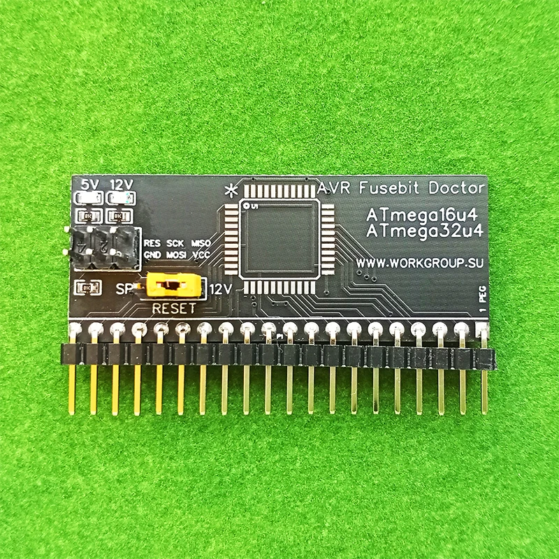 Переходник (адаптер) QFP-44 ATmega16u4 ATmega32u4 для Atmega fusebit doctor. |