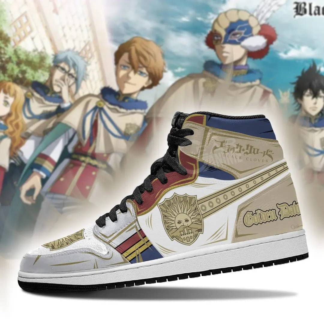 

Golden Dawn Magic Knight Sneakers Black Clover Sneakers Anime