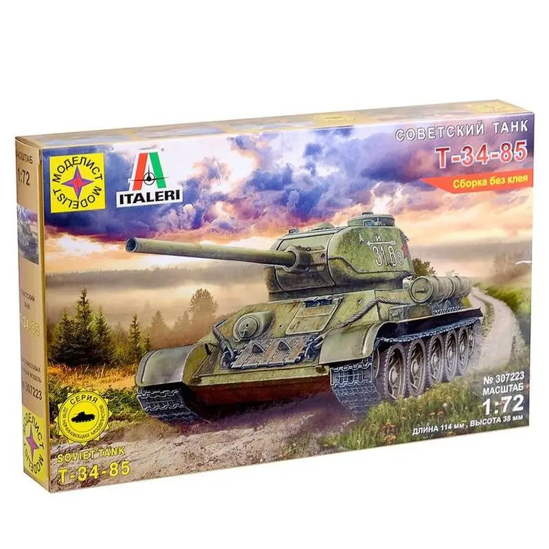 Сборная модель советского танка Т-34-85 в масштабе 1:72 / Доставка из России |