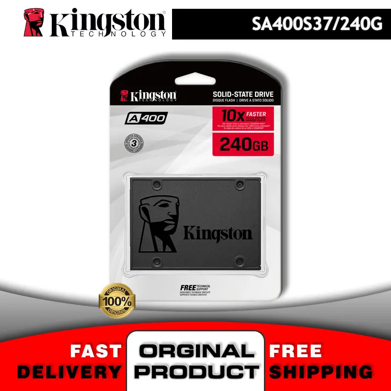 Твердотельный Накопитель SSD 240 ГБ Kingston Hdd 3D Nand Sata 3 0 A400 S37 2 5 ПК ноутбука игровой