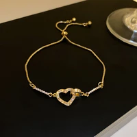 new luxury crystal heart pendant bracelet for women cubic zirconia butterfly geometrical charm bracelets party wedding jewelry
