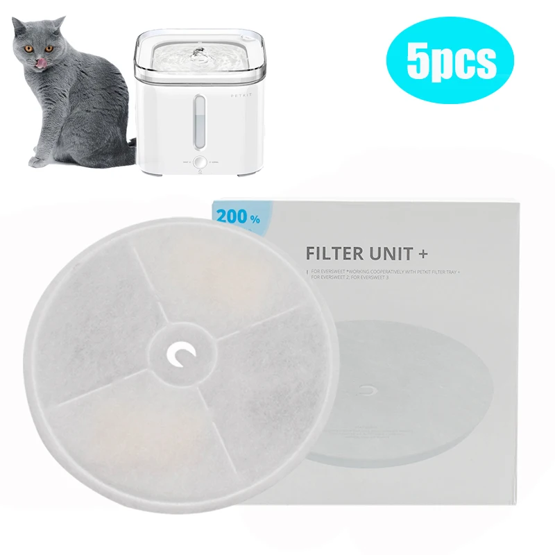 

5pcs Activated Carbon Filter For LED Automatic Water Dispenser Drinking Fountain Cat Dog Kitten Pet Bowl Drinker Filter