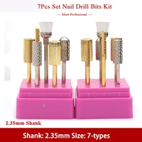 7pcset diamond combined milling cutter set wg 7 2 35mm for manicure nail drill bit kit removing gel polishing clean rotary tool
