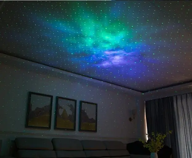 

LED rotating starry sky projector light Colorful dream laser nebula light 3D vision scene light Cross