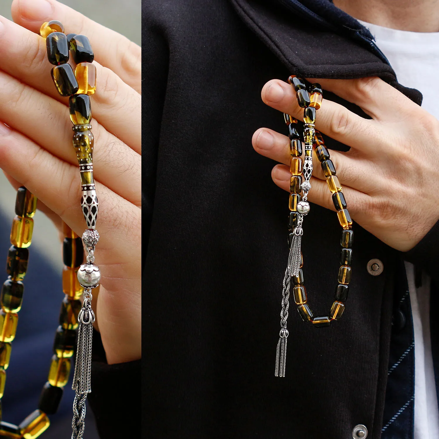 

Special Product-Capsule Cut Saffron Yellow Pressed Amber Fashion Turkish Premium Quality Handmade Jawelery