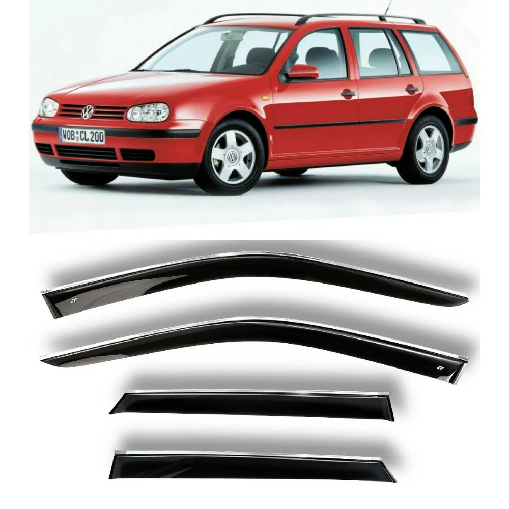 Дефлекторы окон хром полоска молдинг Cobra Tuning V24897CR на авто VW Golf lV Wagon 1997-2003