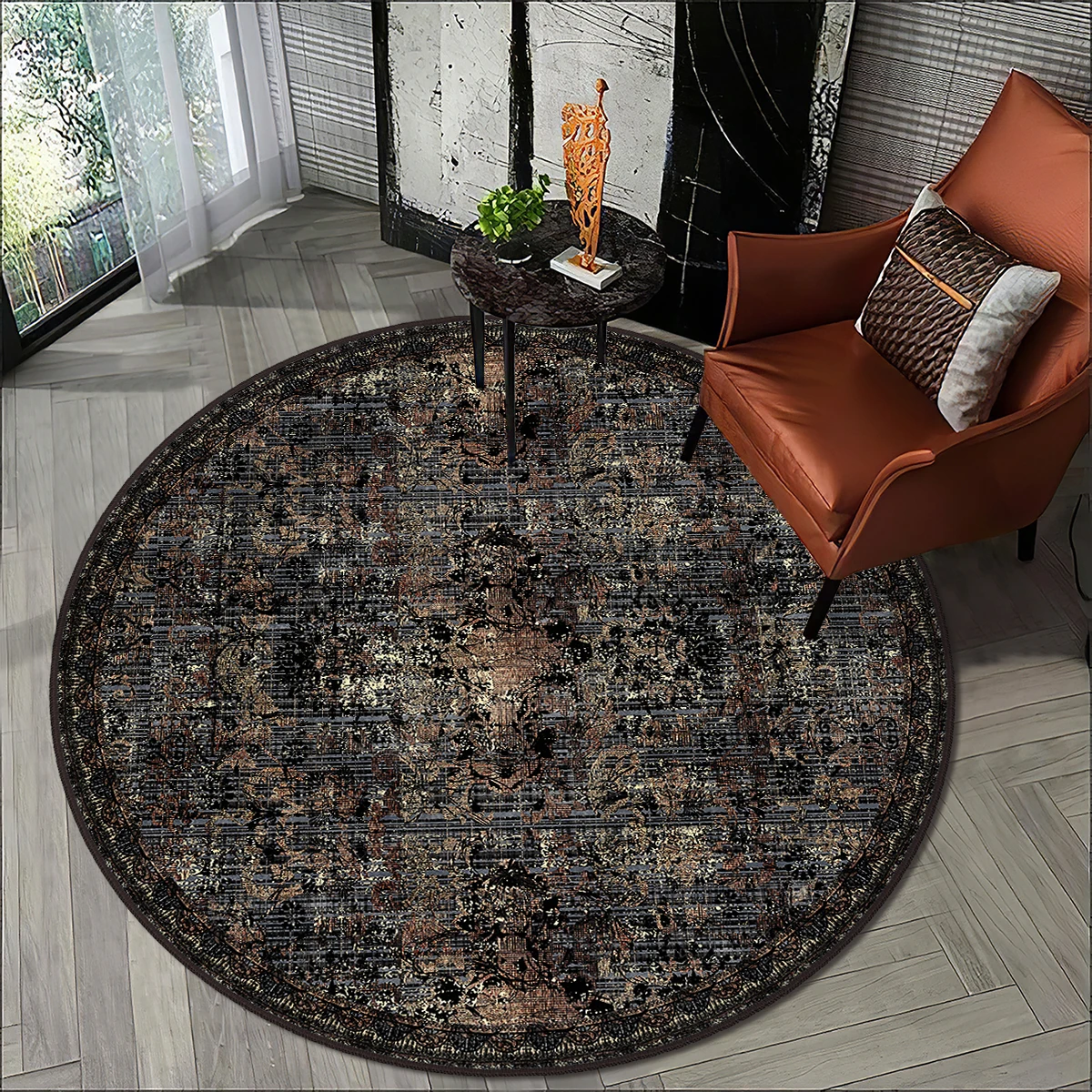 

Grey Black Modern living room carpet kitchen round carpet room carpet colorful shapes anti allergic high quality Free Shipping