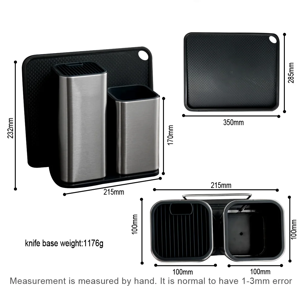 Магнитный держатель для ножей XYj настенное крепление из черного АБС-пластика