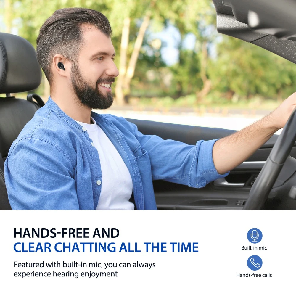 Беспроводная мини-гарнитура Wiresto Bluetooth-наушник на одно ухо спортивные невидимые