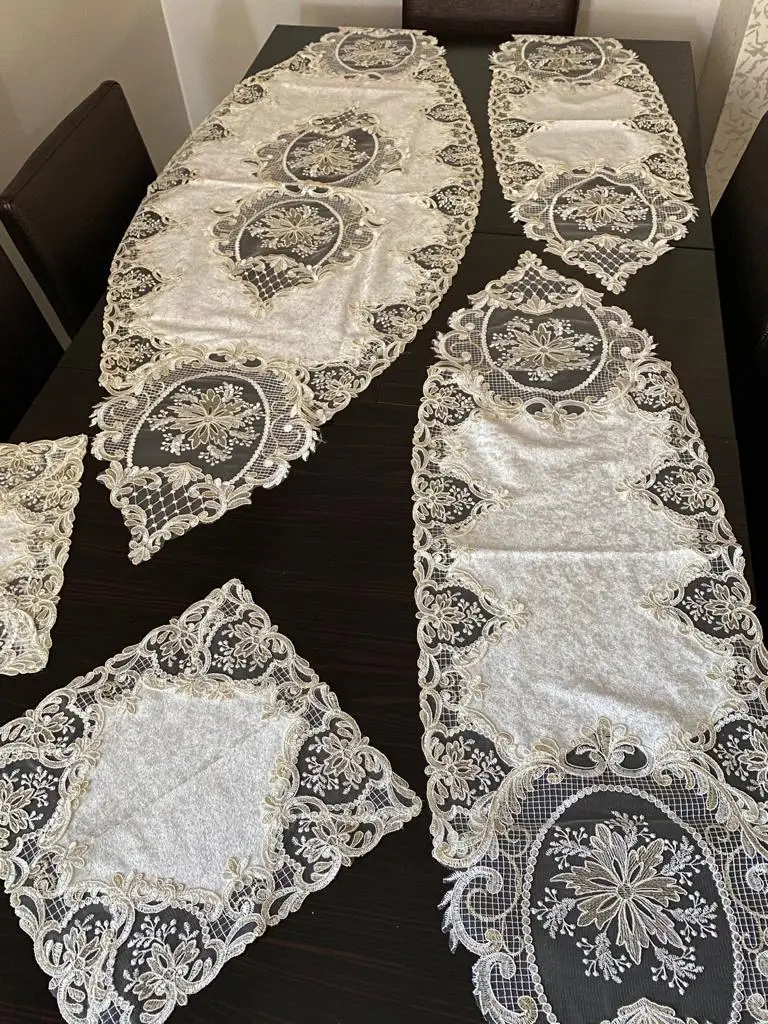 

5 Parça Fransız Dantelli Kadife салон Takımı