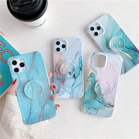 marble crack shockproof phone case for iphone 12 11 pro max 12 mini se 2020 x xs xr 7 8 plus soft back cover with ring holder