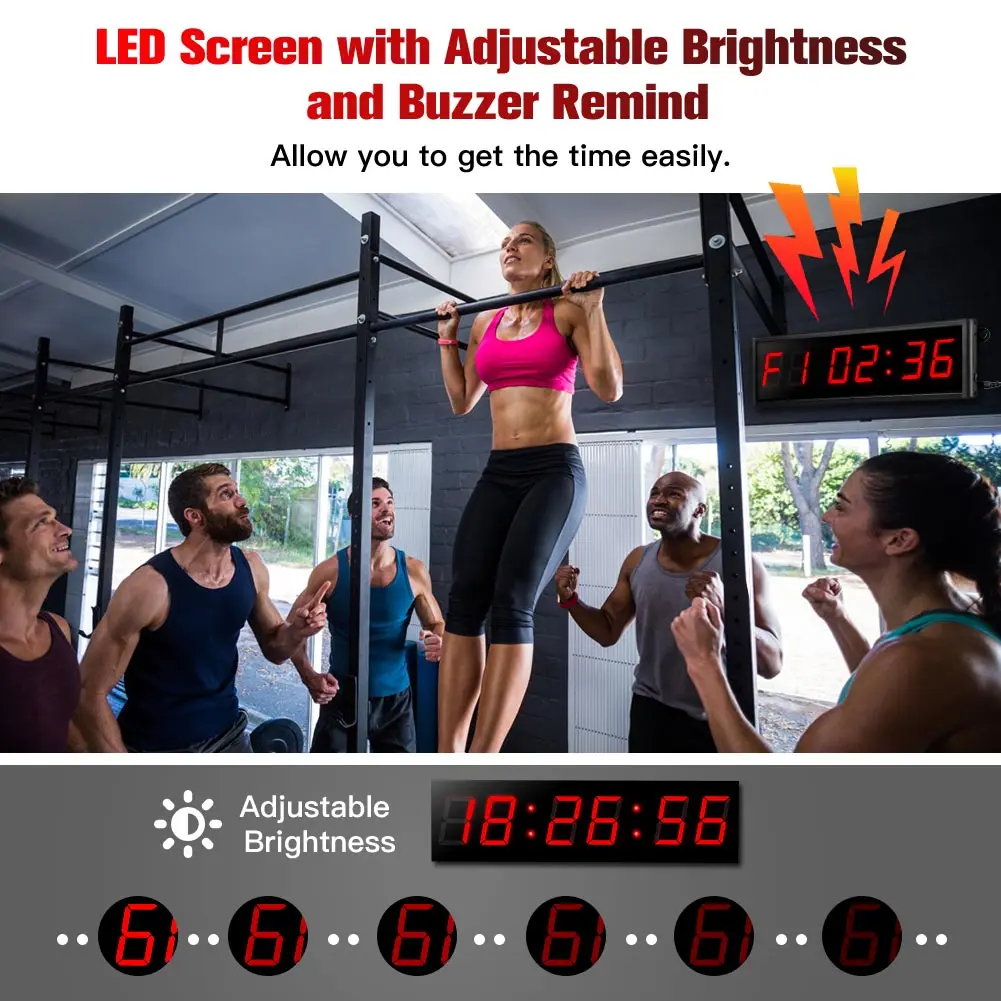 3-дюймовый светодиодный таймер для тренажерного зала с интервалом настенные часы