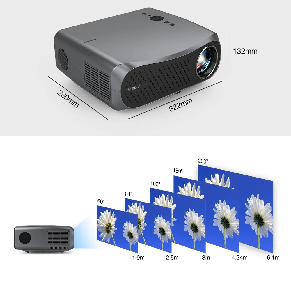 full hd 1080p projector home theater video led beamer 7200 lumens wireless airplay 900dab freeshipping projector for phone free global shipping