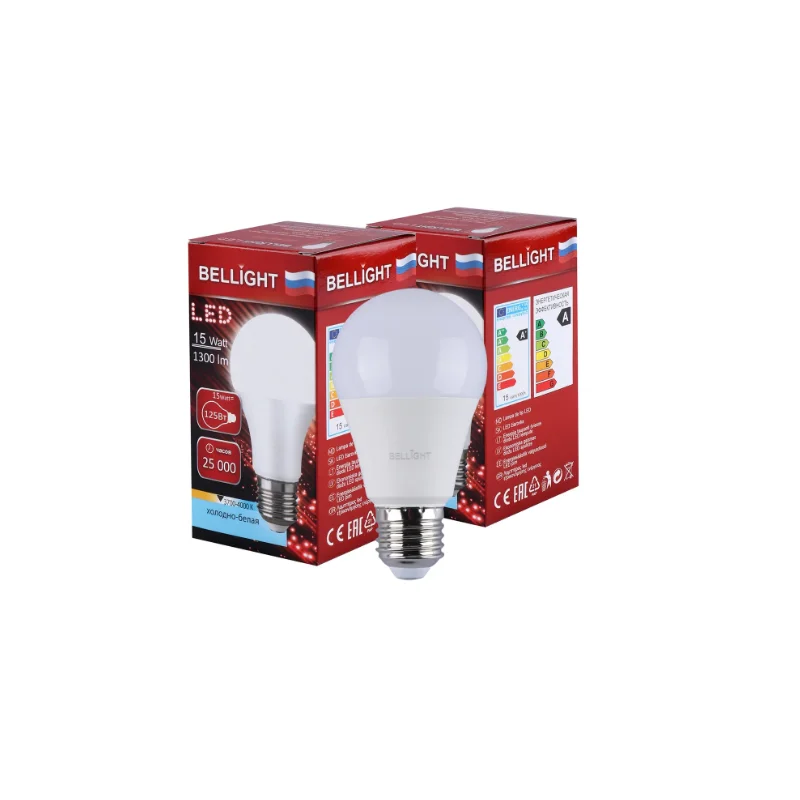 Лампа Светодиодная LED 15Вт. Груша-A60 220V E27 Белый свет-4000К. BLT-РФ |