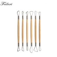 6pcs wood handle clay sculpting tools pottery carving set sculpture polymer shapers ceramic making modeling clay tool