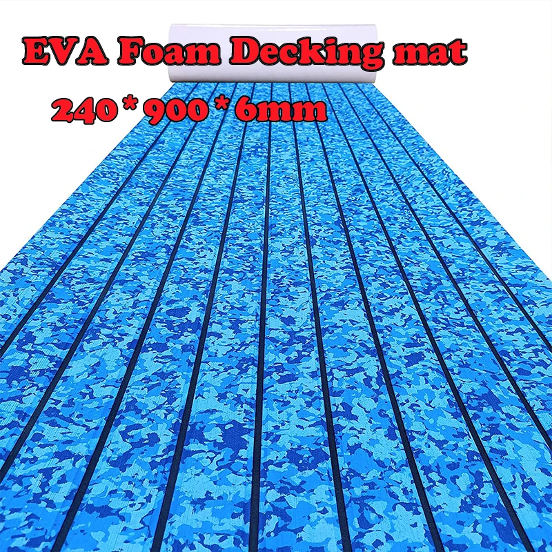 2400*900*6mm Eva Foam Boat Deck Floor JET SKI  Anti Skid Pad Traction Mat Kayak RV Self Adhesive boat Accessories