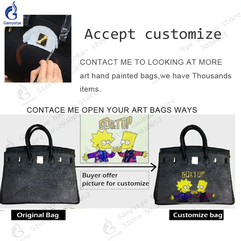 

Hand painted ART ALEC Monopoly RICH Money Graffiti printing high quality Luxury Genuine leather bags for women 2020 handbag