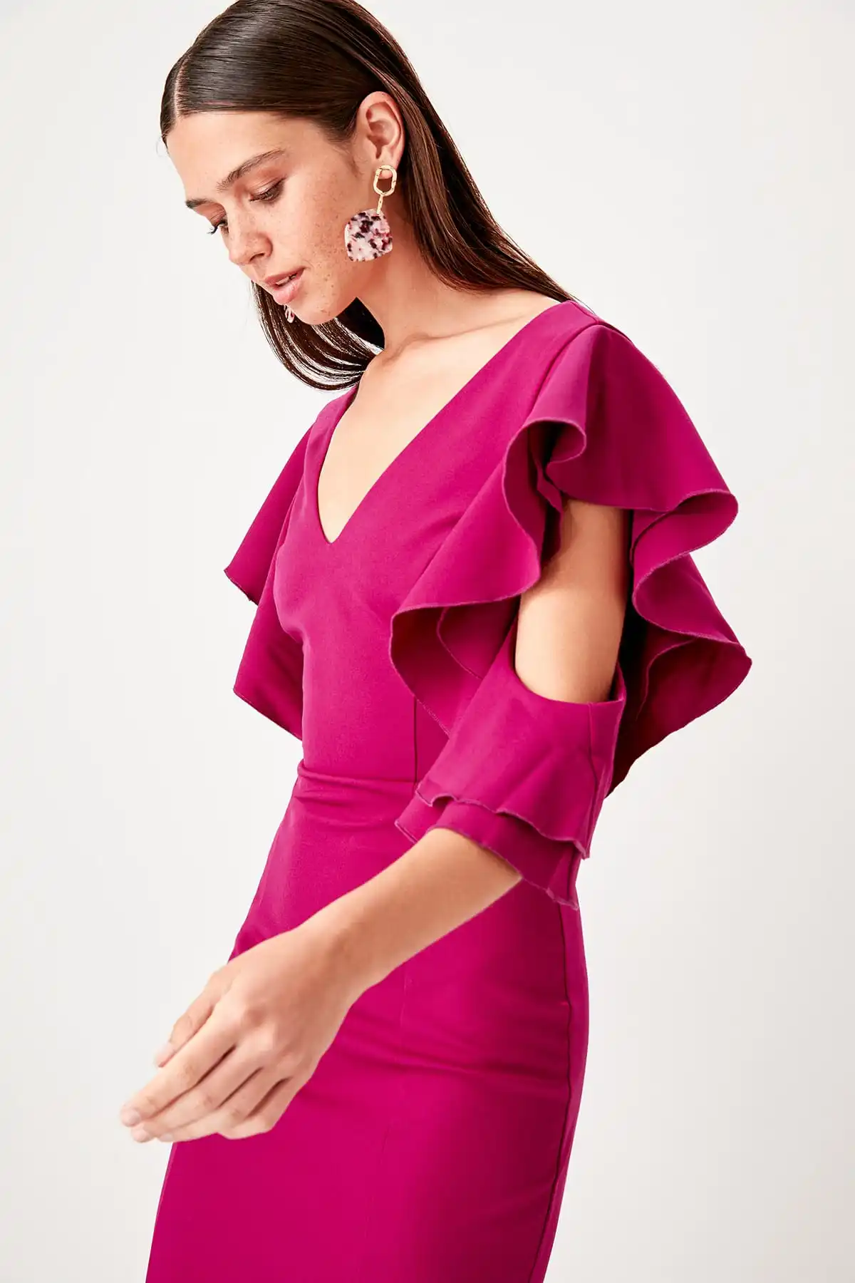 Trendyol маховик детальное вечернее платье TPRSS19FZ0240 | Свадьбы и торжества