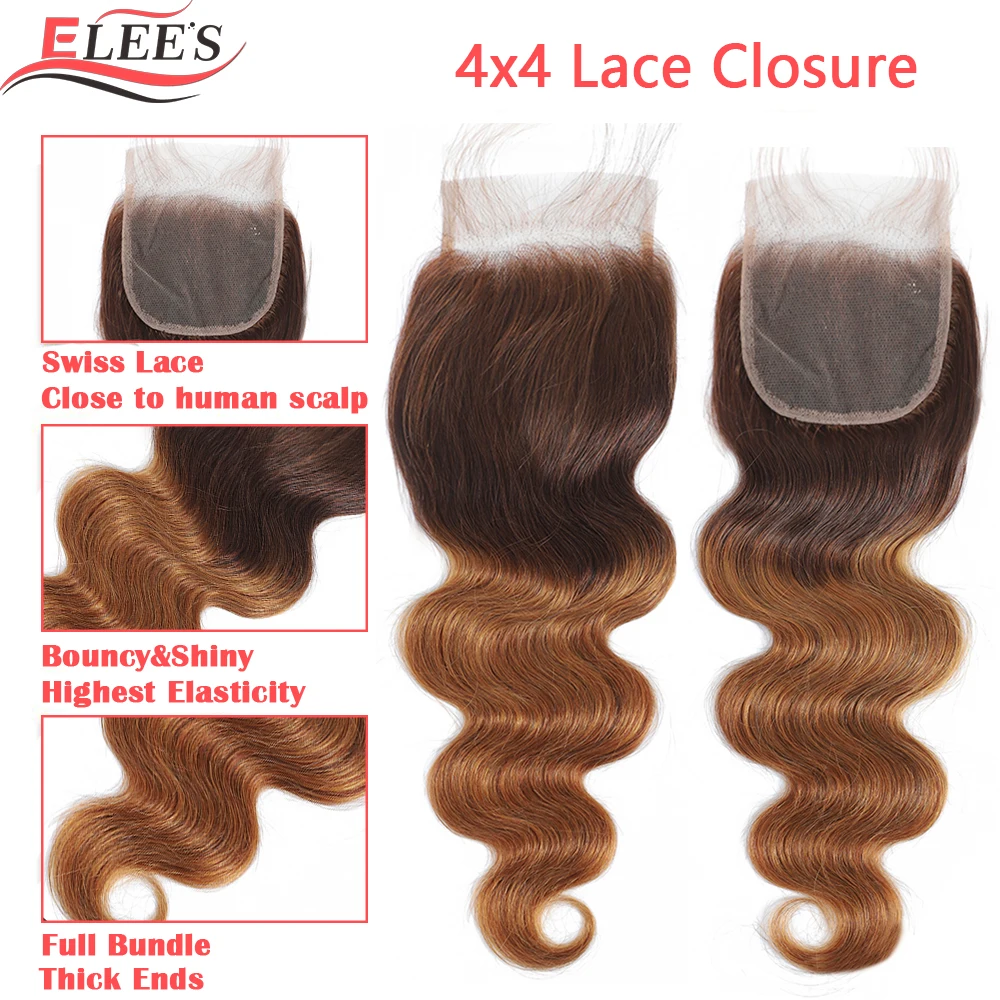 Волнистпряди с эффектом омбре застежкой в бразильском стиле разноцветпряди T4/30