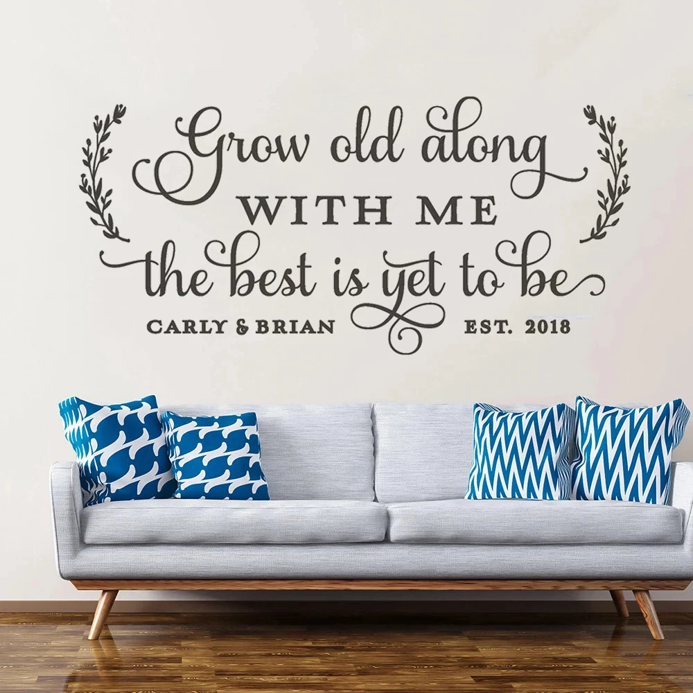 

Grow Old Along With Me The Best Is Yet To Be Quotes Wall Decals Removable Vinyl Stickers For Kids Bedroom Decor Murals HJ0843