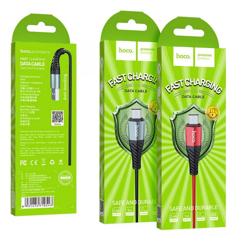Кабель USB Micro X38 1m HOCO красный |