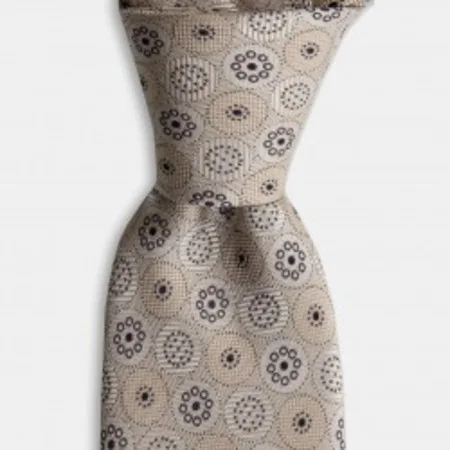 

Floral print beige color tie 67826072