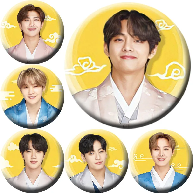 

KPOP 58MM MAP OF THE SOUL ON:E Brooches Pins JIMIN JIN SUGA J-HOPE JUNG KOOK Badges Bangtan Boys Fans Collection