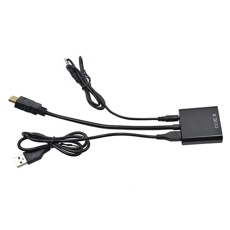 Переходник HDMI VGA со звуком и дополнительным питанием|Коннекторы разъёмы| |